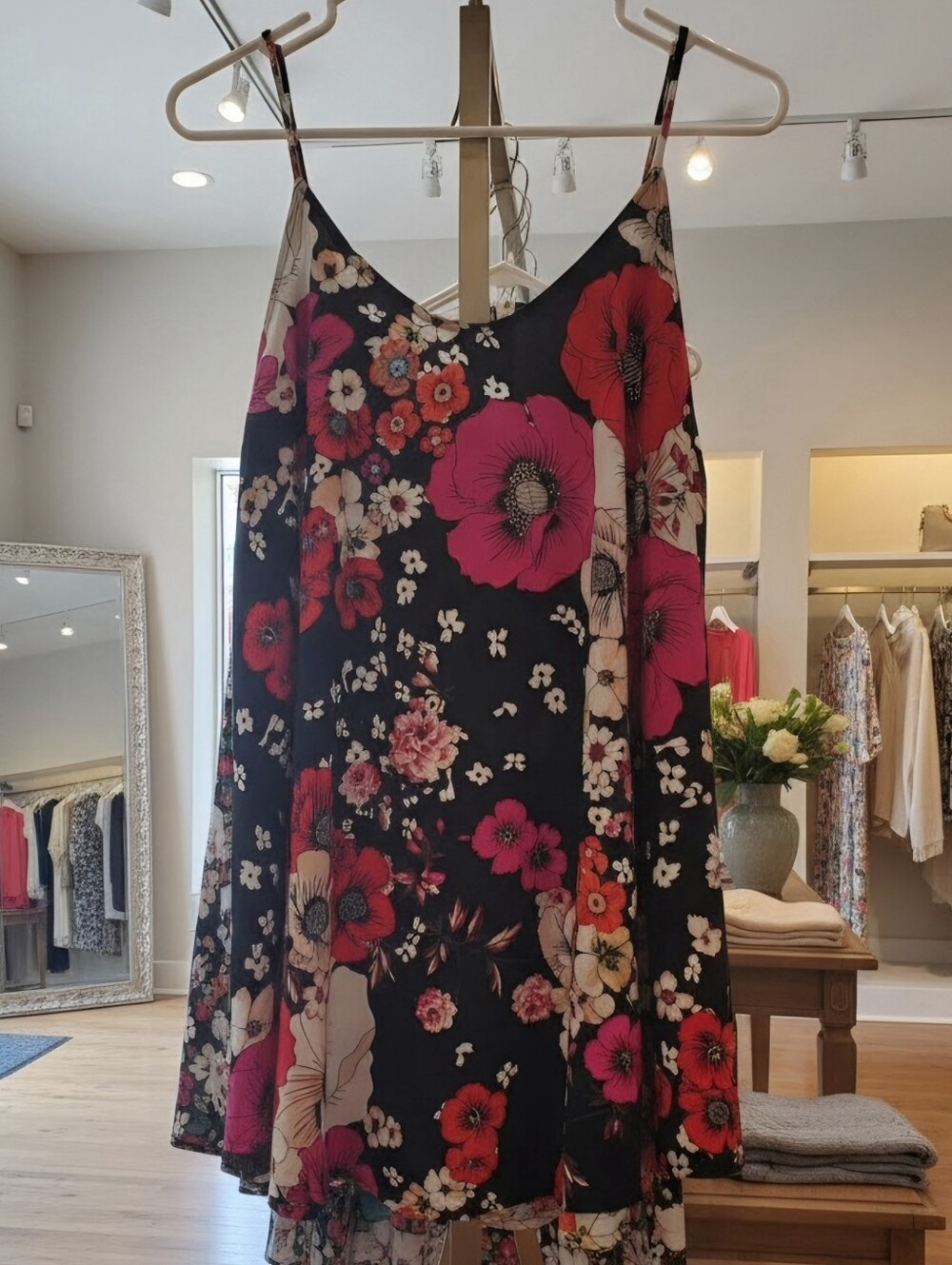 Boho Floral Spaghetti Strap Flowy Camisole Top